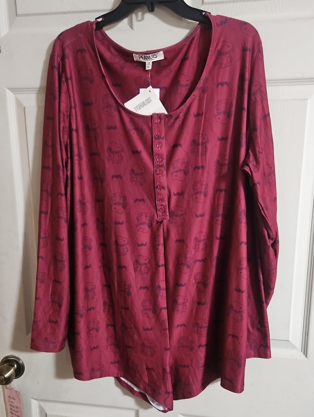 Peanuts Gothic Snoopy Women's One Piece/Romper: Red/Black: New With Tags: SZ 3X
